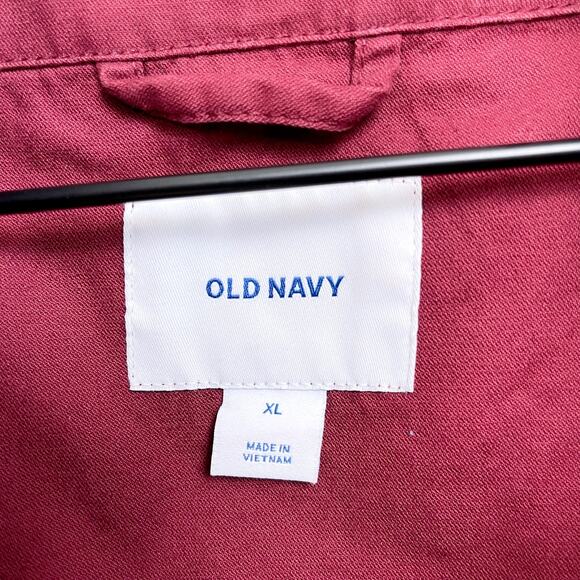 Old Navy Field Utility Jacket Red Full Zip Pockets Unlined Cotton Womens XL - Picture 6 of 7